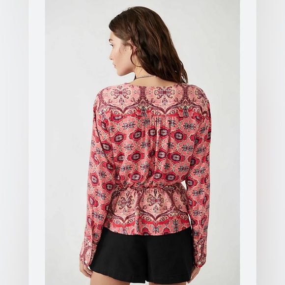 XL Free People Falling For You boho long sleeve blouse in Excellent condition XL - Picture 3 of 9